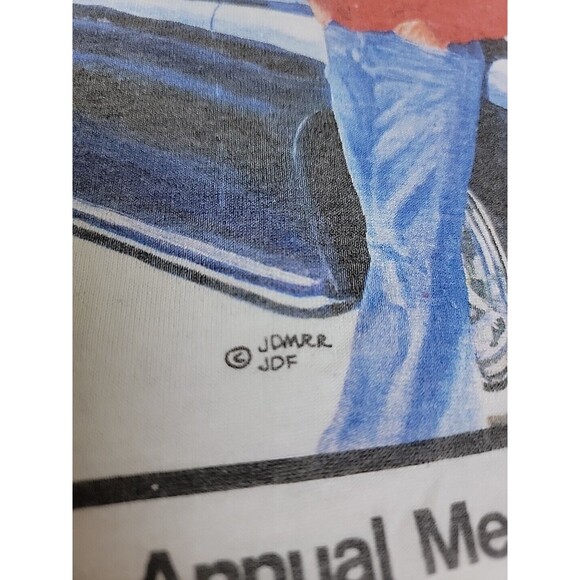 Vintage James Dean Shirt Mens L Screen Stars White Car Rod Run Back In Time 80s - Picture 6 of 15